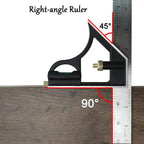 Adjustable Sliding Combination Square Ruler, Metal Ruler Framing Square T Ruler Carpentry Woodworking Measure Tools