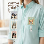 Personalized Custom Pet Picture Badge Reel,Upload Pet Photo & Name,Pet Lover Gift, Birthday, Healthcare Employees, Vet Tech