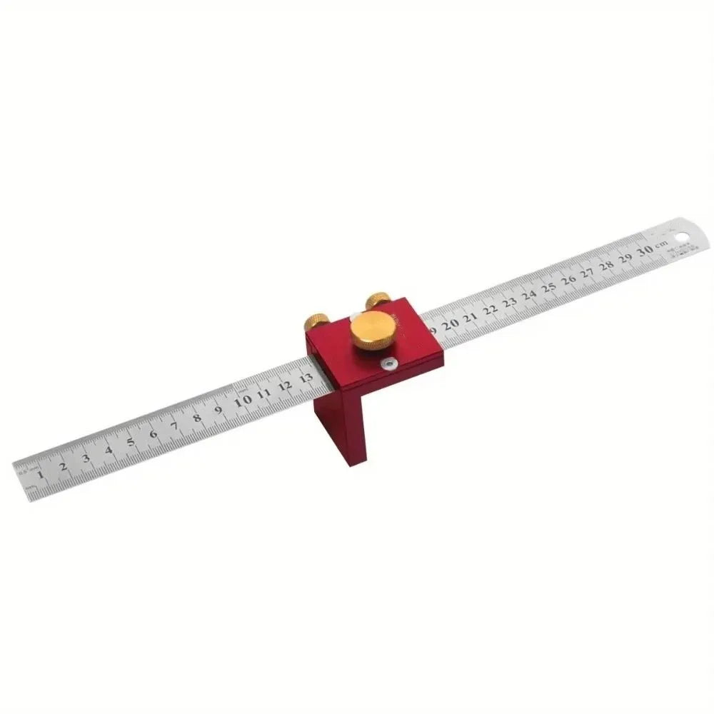 Professional T-Type Woodworking Scriber Precision Marking Gauge Scribing Positioning Block Adjustable Alloy Scribing Ruler DIY