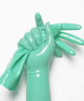 Black Latex Long Gloves Unisex Rubber Full Finger Gloves for Cosplay Club wear