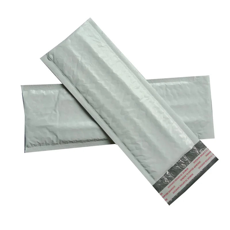 10Pcs Long Strip Bubble Bag Composite Pearl Film Bubble Envelope White Plastic Packing Courier Bags Waterproof Padded Envelopes
