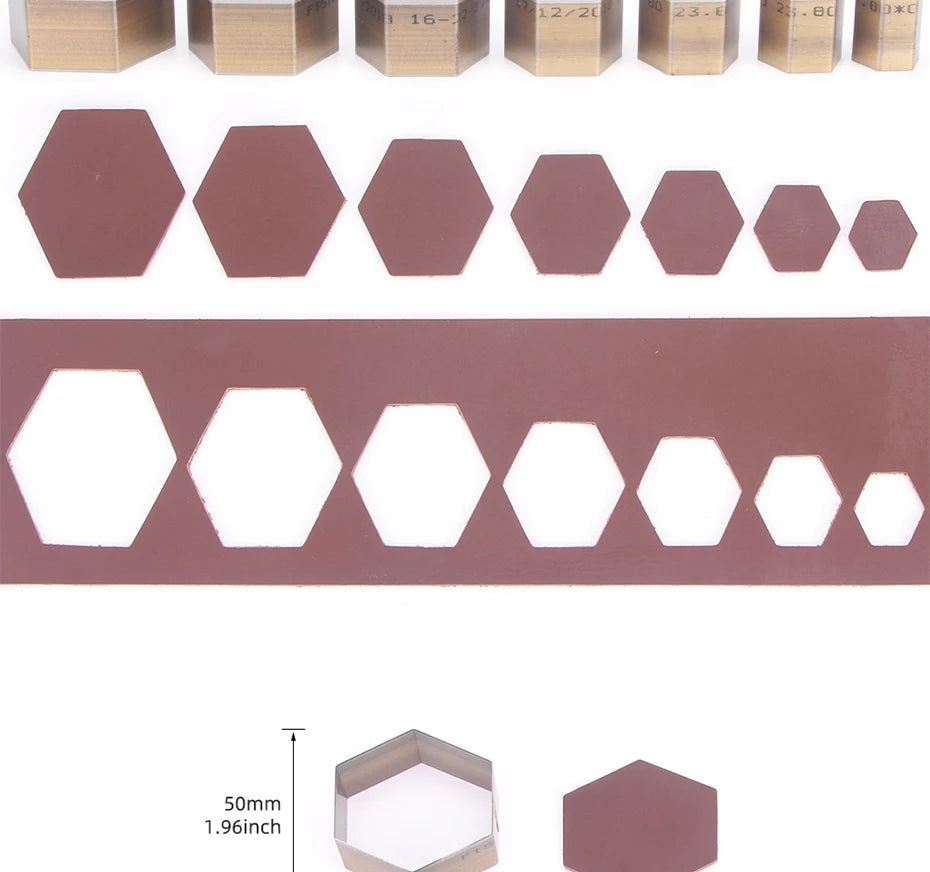 7Pcs Leather Die Cutter Hollow Punching Tool Cutting Mold Punching Die Set for Handmade DIY Leather Craft 20/25/30/35/40/45/50mm
