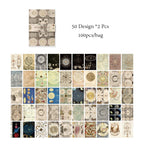 8 Style100Pcs/book Memo Material Paper Vintage Artistic Character Message Card Beautiful Flowers European Style DIY Hand Account