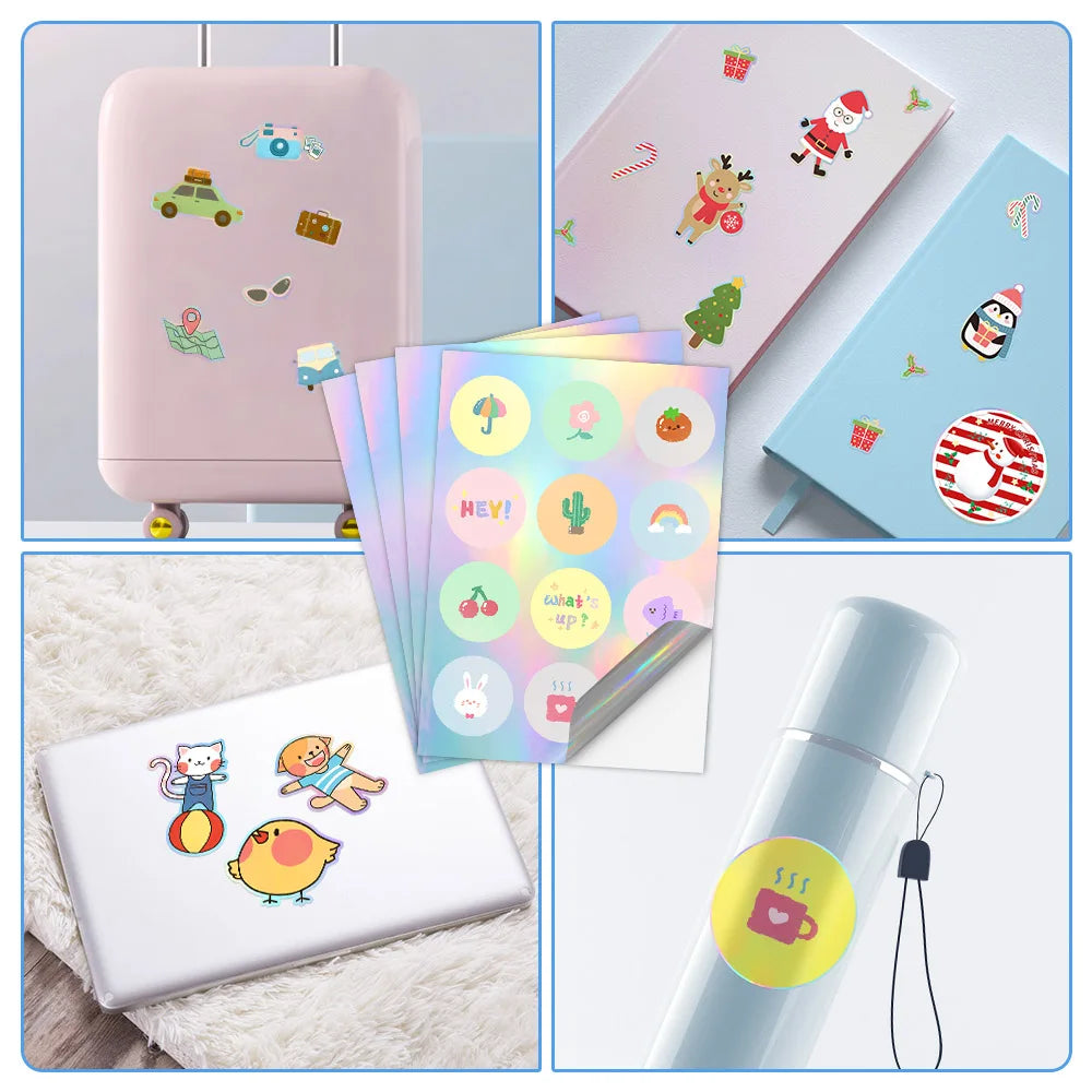 10 Sheets Printable Vinyl Sticker Paper Waterproof A4 Transparent Copy Paper for Inkjet Printer DIY Self-adhesive Label Stickers