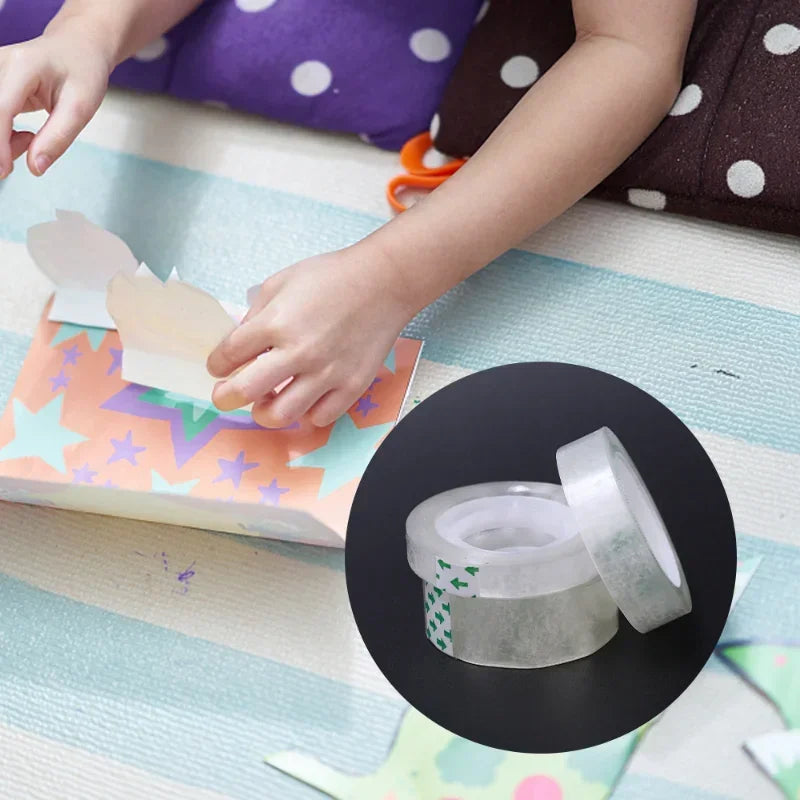 1-3Roll Transparent Tape Width 8/12/18mm Packing Tape Traceless Students Adhesive Tape Packaging Tool Stationery Office Supplies