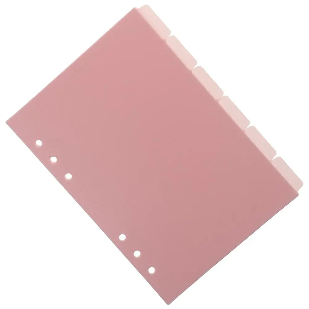 6 PCS Indexing Cards 6 PCS Binder Divider A5 6 Ring Index Page Tabs Pink Plastic Binder Index Dividers Home