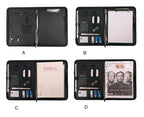 A4 Portable File Folder with Calculator Binder Organizer Manager Office Document Pad Briefcase PU Leather Padfolio Bag Customize
