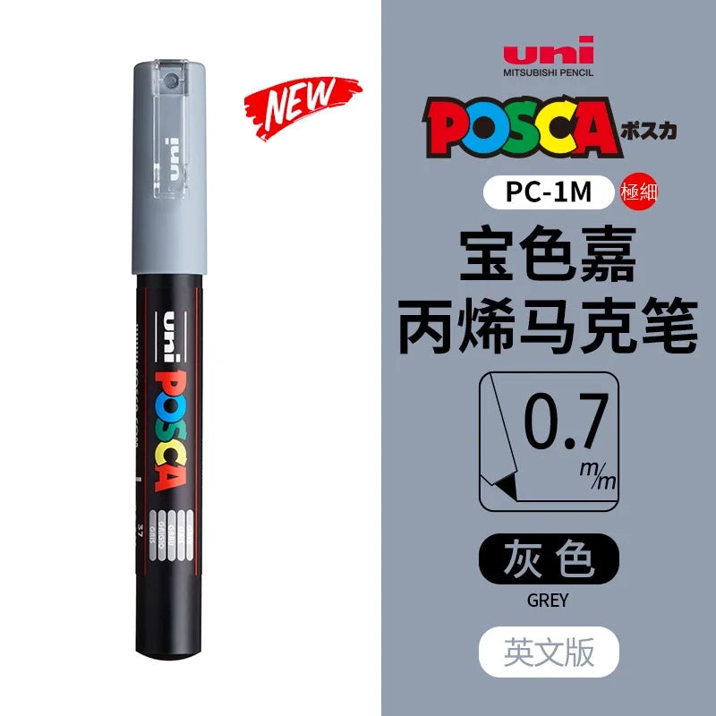 uni POSCA POP Water-Based Marker,Assorted Colors PC-1M/3M/5M 0.7~2.5mm Tips Professional Acrylic Paint Pen for Artists&Designers