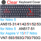 Keyboard Cover for Acer Nitro 16 16S 15 17 5 Spin 7 AN515 AN517 AN715 V AN16 AN14 ANV15 AN18 ANV16 Silicone Protector Skin Case