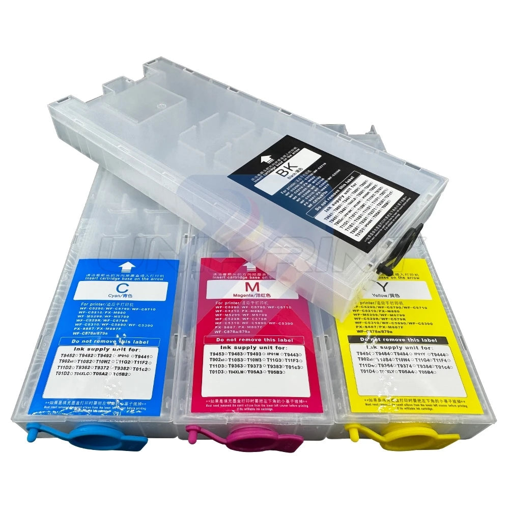 No chip Black 600ML Empty Refillable Ink Cartridge For EPSON WorkForce Pro WF-C5890 WF-C5390 WF-C5810 WF-C5310 EP-C800 C579R