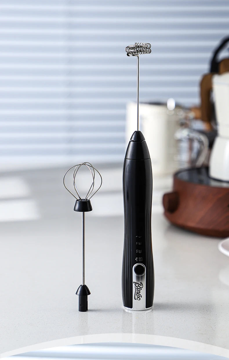 Bincoo-Electric Coffee Milk Maker, Handheld Household Mixer, Adjustable Double-Headed Gear
