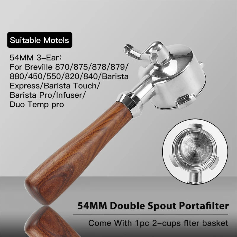 54mm Coffee Bottomless Portafilter Naked for Breville Sage 870 878 880 Barista Express Machine Barista Tool Espresso Accessories