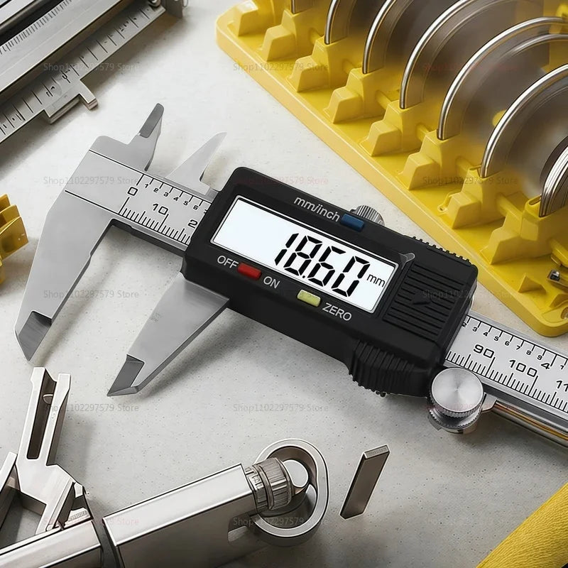 High Precision Digital Caliper - Electronic Display Thickness Gauge - Industrial Grade Stainless Steel Precision Measuring Tool