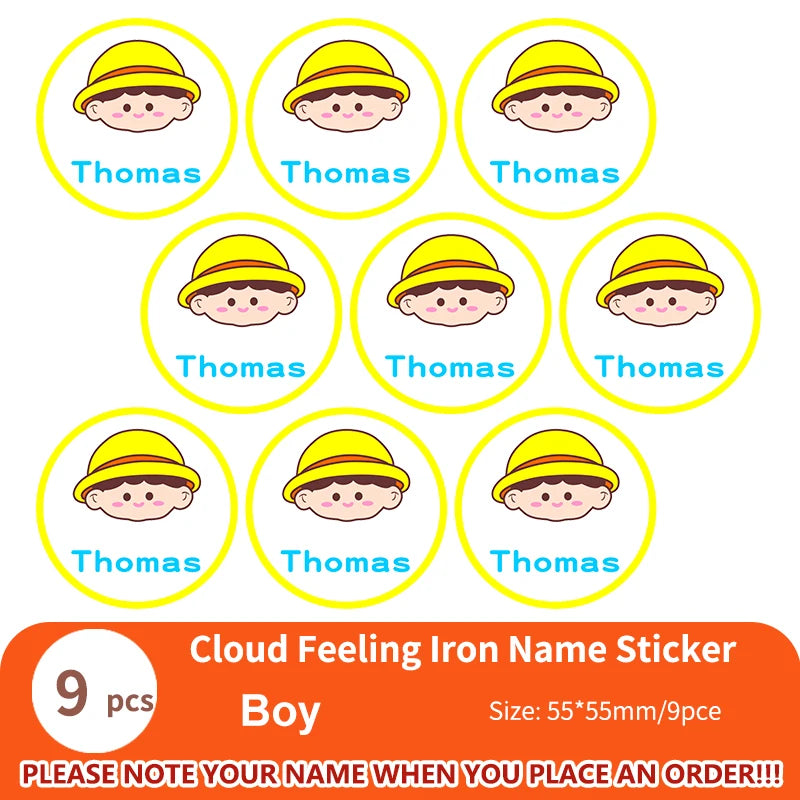 Custom Heat Transfers Name Sticker Personalized Washable Clothes Ironing Stickers Iron-on Labels Fabric Clothing Babysuit Tags