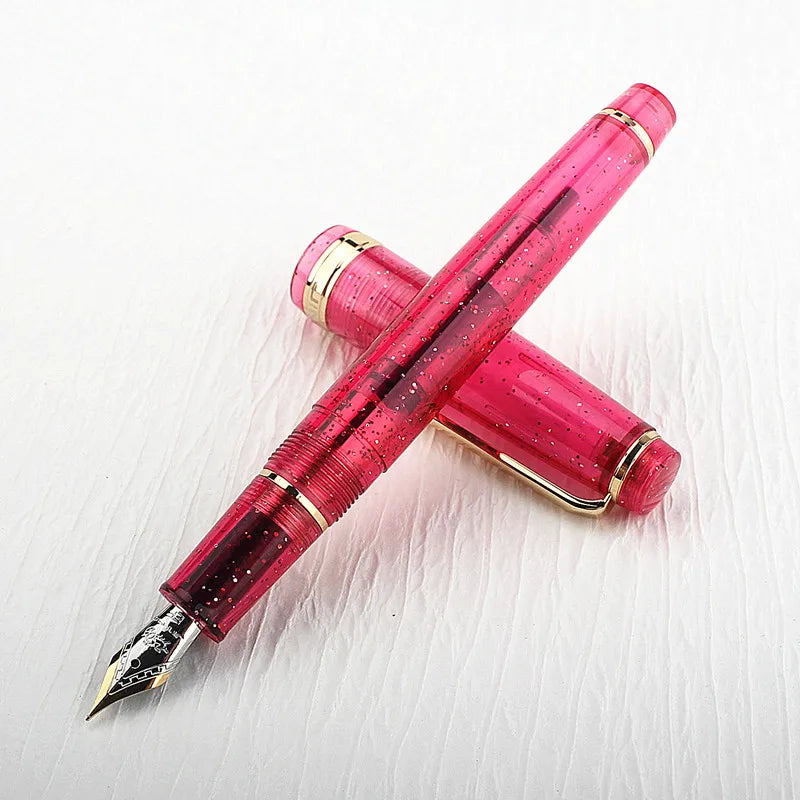 Jinhao 82 Fountain Pen Acrylic EF/F/M/Bent Nib Golden Trim with Converter Writing Pen