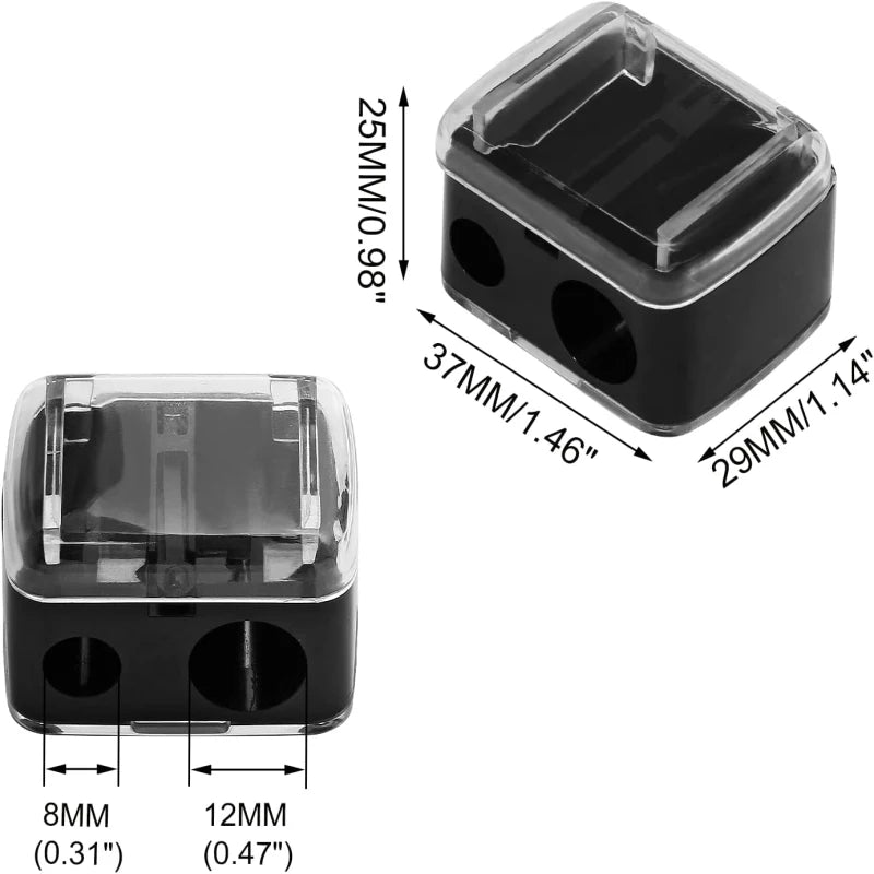 1/4 Pcs Dual Holes Eyeliner Sharpener, Compact Makeup Pencil Sharpeners, Makeup Pencil Sharpener for Eyeliner Lip Liner Pencils
