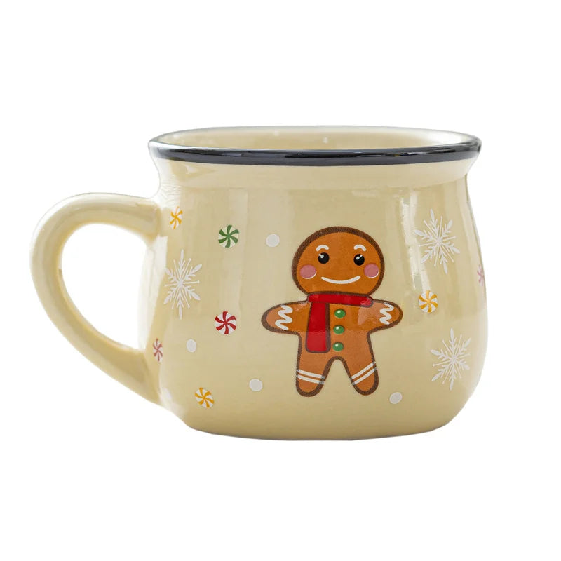 150ML Ceramic Christmas Mugs Cartoon Santa Style Cute Elk Snowman Mousse Cup for Office Home Breakfast Milk Mug Kids Xmas Gifts