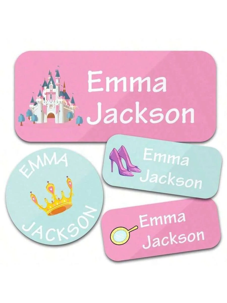 Custom Name Stickers 130 Pieces - Waterproof Personalized Adhesive Labels for Clothing