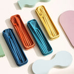 New Wheat straw Wheat Straw Dinnerware Set Eco-Friendly Portable Utensil Box Tableware Cutlery Set Travel