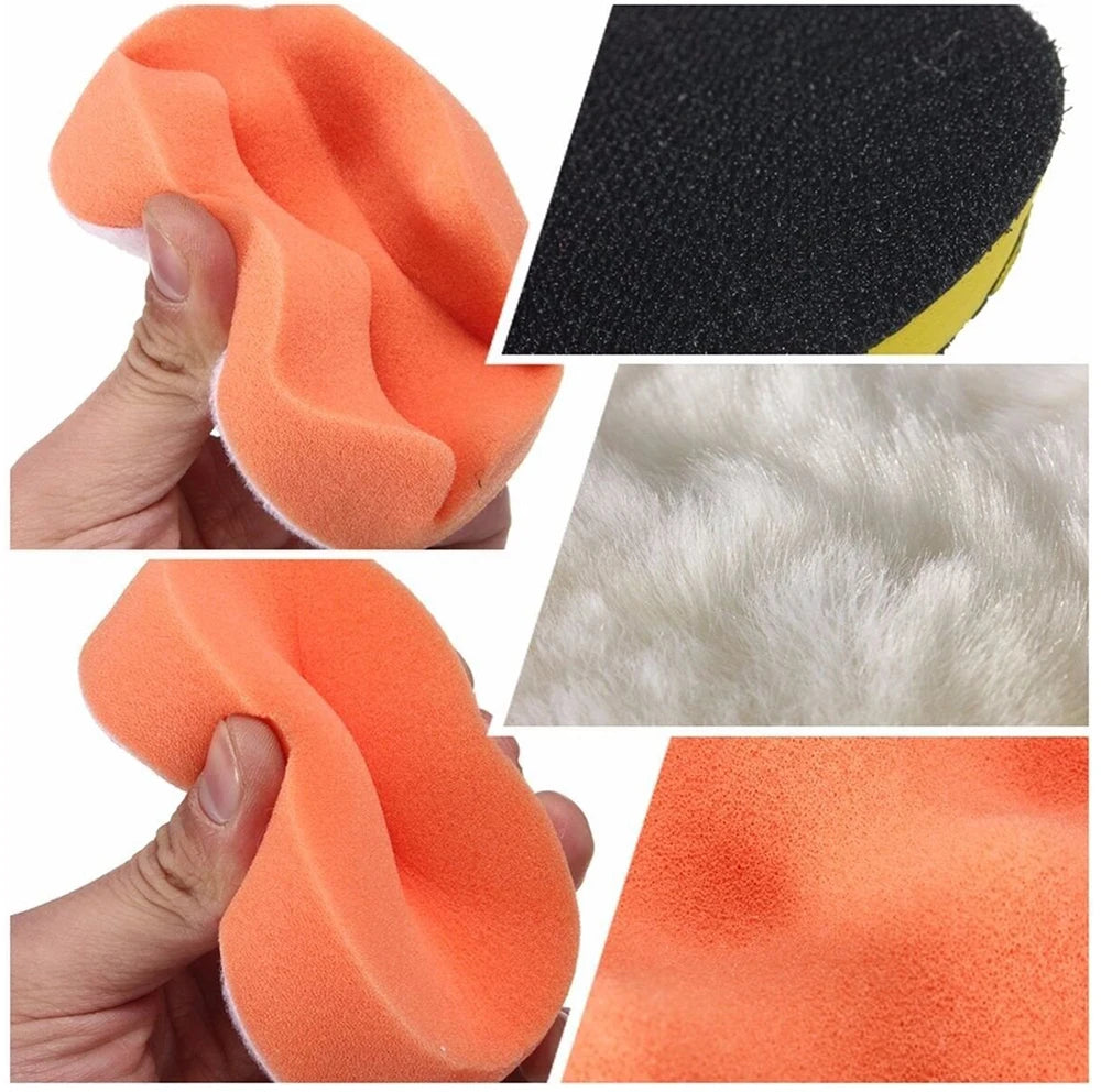 Headlight Repair Restoration Kit Car Polishing Disc 3inch 75mm Auto Waxing Sponge Sanding Pad With Sandpaper For Car Detailing