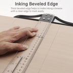 Metric & Imperial Scales Aluminum Alloy Angle Triangle Ruler 45cm T Square Acrylic Ruler Measuring Tool Set for Carpentry