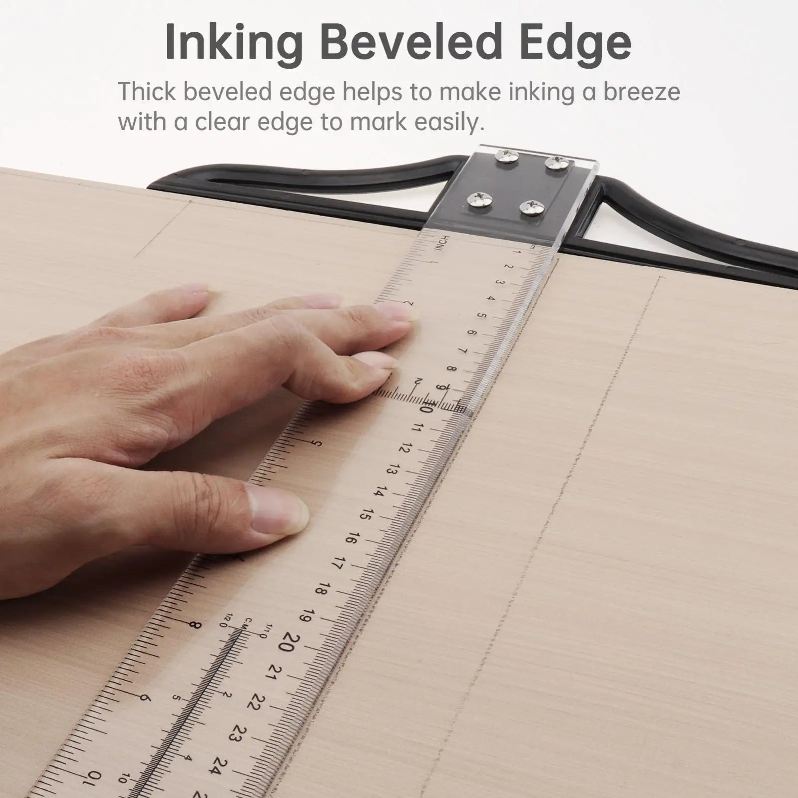 Metric & Imperial Scales Aluminum Alloy Angle Triangle Ruler 45cm T Square Acrylic Ruler Measuring Tool Set for Carpentry