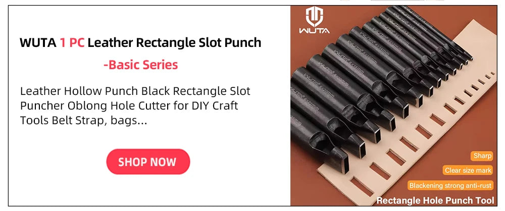WUTA Basic 1pc Square Leather Punch Rectangle Hollow Oblong Hole Puncher Belt Strap Watch Band Cutter DIY Craft Leather Tools