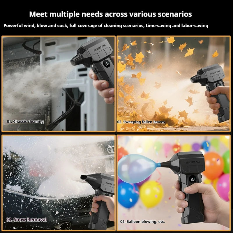 990000RPM Electric Air Blower, Hight-speed Turbo Blower Jet, Brushless Motor with Vacuum kit, Powerful Duster, Christmas Gifts