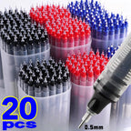 1-20Pcs Needle Type Gel Ink Pens Black/Blue/Red 0.5mm Liquid Ballpoint Pen Students Stationery School Office Writing Tool