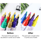1/3/6/12Pcs Colorful Permanent Paint Marker Waterproof White Markers Tire Tread Rubber Fabric Paint Metal Paint Marker Pens