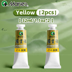 Marie's Chinese Painting Pigment Set,2pcs 20 Colors 32ml/1.13oz Tube,Watercolor Sumi Paint Kit for Drawing,Writing,Ink,Landscape