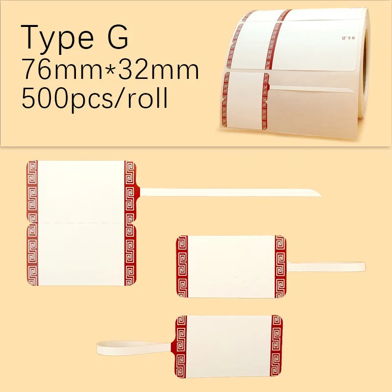 500Pcs Blank Price  Label Stickers Jewelry Tags Thermal Paper Label Hang Tag for Earring Ring Necklace Bracelet Glasses 70*30