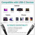 USB4 for Thunderbolt 4 Cable 40Gbps 8K@60Hz 4K@120Hz PD3.1 100W Type-C to USB-C Dual Protocol Compatible for iPhone 17 K36S