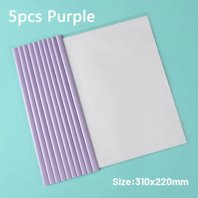 5pc/set A4 Transparent Folder Thickened Plastic Folder File Waterproof Test Paper Storage Bag Office Document Classification Bag