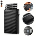 Rfid Credit Card Holder Money Bag Luxury Carbon Fiber Id Bank Cardholder Coin Purse Minimalist Wallet for Men Carteira Masculina