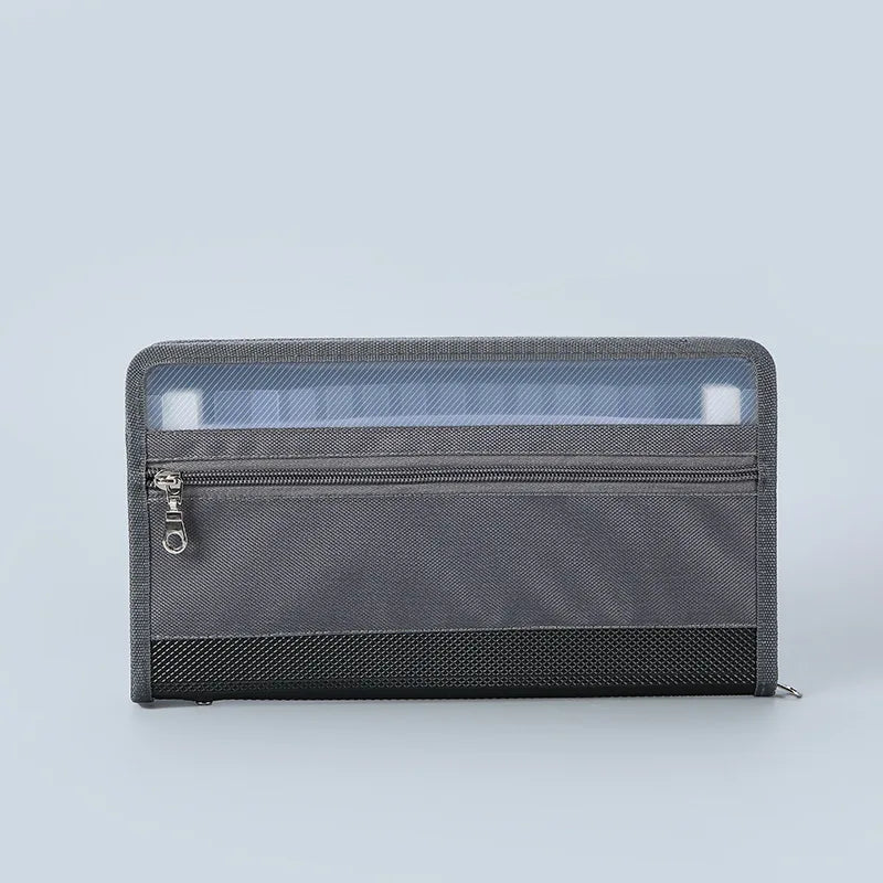 Accordion File Organizer with Safe Zipper, 13 Pocket Expanding File Folder with Front Pencil Pouch,  School Office Supplies