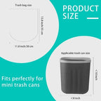 Mini Strong Trash Bags, Small Garbage Bags for Desktop Mini Trash Can, 60 Counts, Black, White
