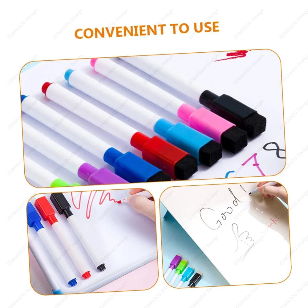 1-48Pcs Magnetic Erasable Whiteboard Pen Color Options Numbering Stationery Office Teaching Supplies for Blackboard Student Note