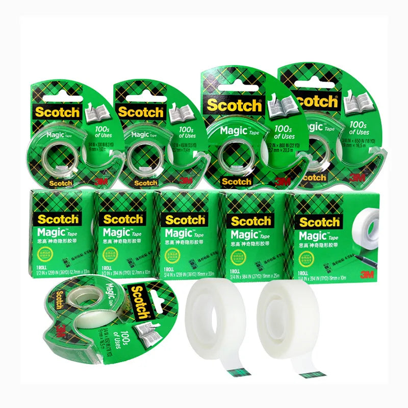 3M 810 Invisible Tape with Dispenser Test Tape Copy No Trace Easy To Tear Off Surface Writing Student Mistakes Tape Home Office