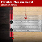 6/12 Inch Line Ruler Precision Marking 1/ 64" T Rule Woodworking Tools Stainless Steel Positioning Scribe Gauge with Marking Pen