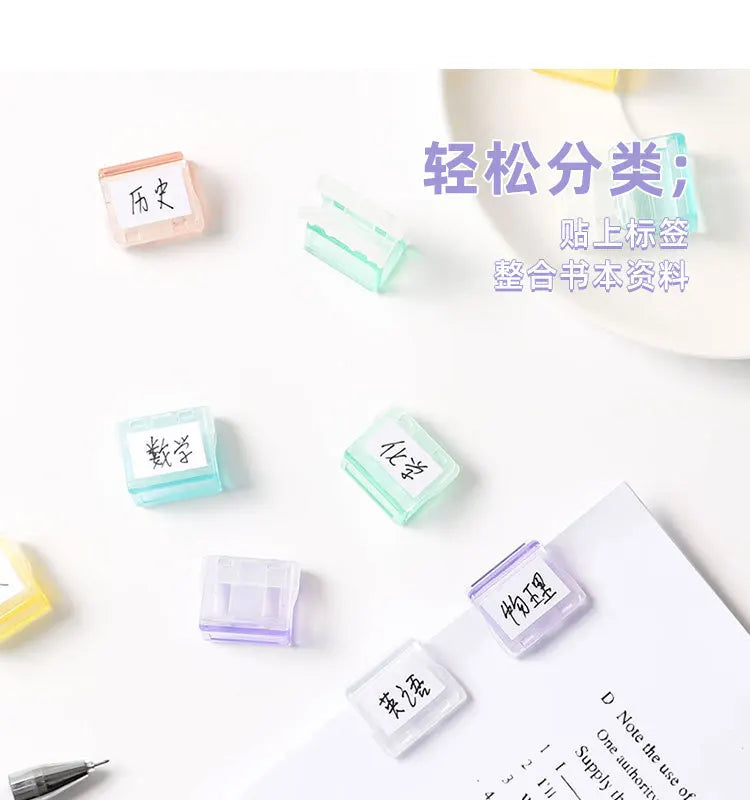 10PC Acrylic Push Clip Pusher Transparent Paper File Document Classification Clips Stationery Index Holder Clamp Office Sorting