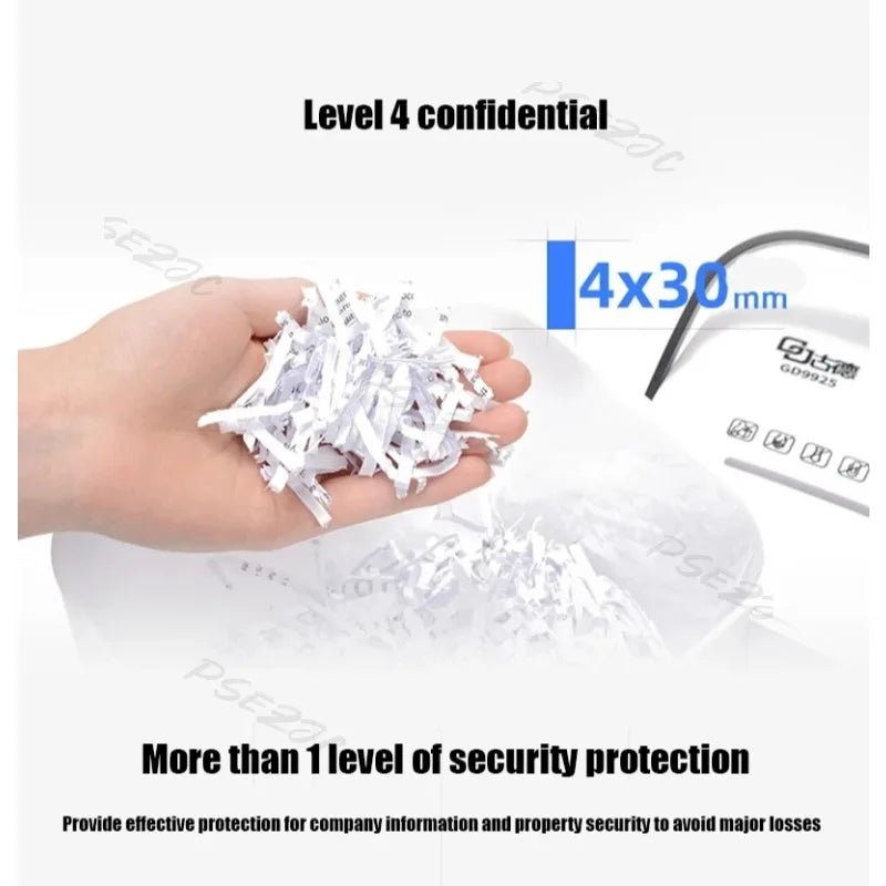 Small Electric Office Automatic Confidential Shredder for Household and Confidential Documents Shredder