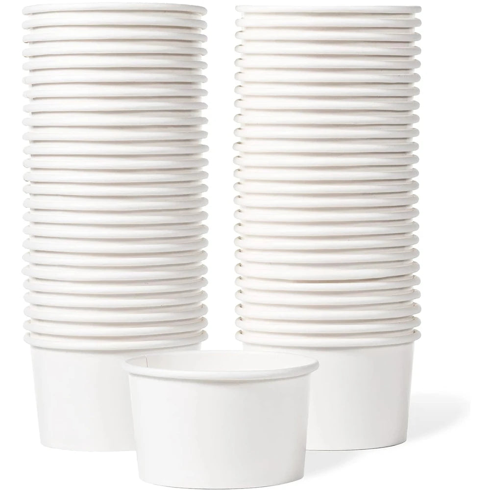 250ml Paper Ice Cream Cups Disposable Dessert Bowls for Hot or Cold Food Party Supplies Treat Cups for Sundae, Frozen Yogurt