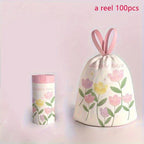 Lavender Trash Bags 100 Pack Thickened Lavender Scented Drawstring Trash Bags High-Density Polyethylene Large Size Multipurpose