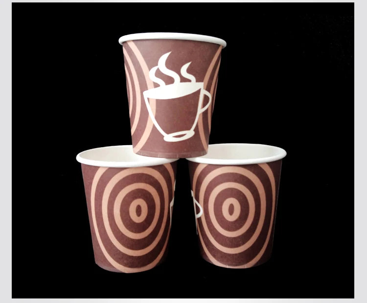100pcs/pack 6oz 150ml Disposable Paper Cup Office Coffee Cup Paper Cup For Hot Drinking Party Supplies