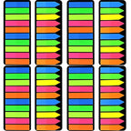 PET Page Markers Sticky Index Tabs, Bright Colors Arrow Flag Tabs for Book Annotation, Writable File Classification Labels