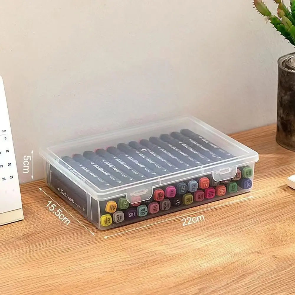 1Pc Transparent Storage Container Plastic Dustproof Box Stationery Jewelry Portable Large Capacity A4 A5 File Organizer Supplies