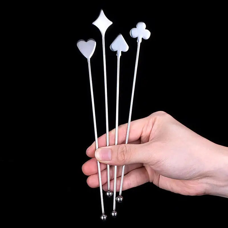 ♩Stainless Steel Stirring Stick Long Handle Bar Spoon Star Heart Shape Cocktail Stirrer For Coffee Milk Tea Home Cafe Decor 1PC