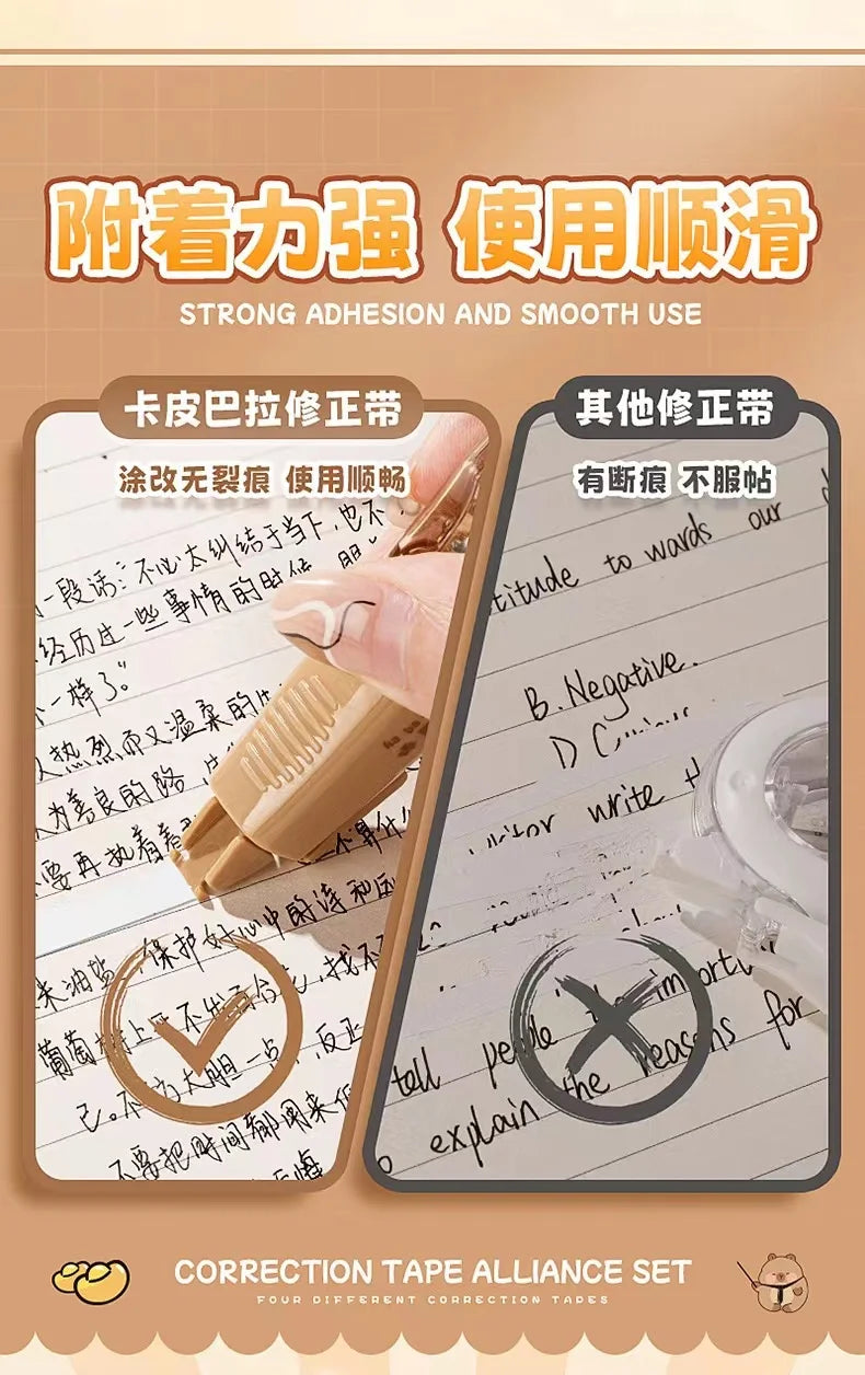 kawaii Aesthetic stationery back to school supplies capybara correction tape corrector school accessories equipment Cute things