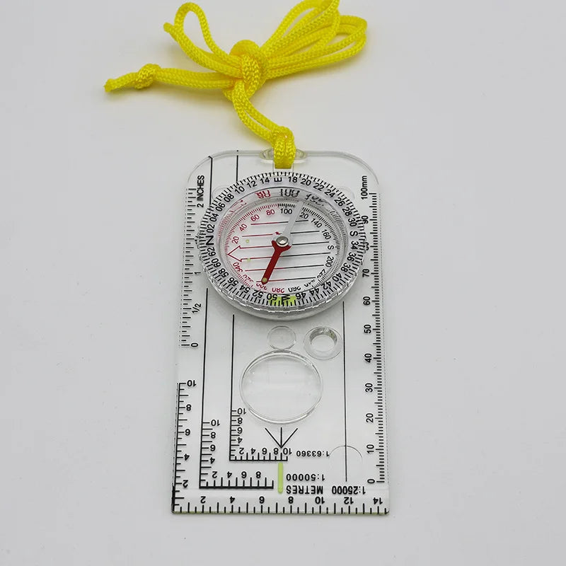 Outdoor Compass Navigation Map Ruler - Scouting Scale Orienteering Gear for Hunting Survival Travel And Backpacking